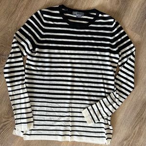 VINCE cashmere and wool blend black and white striped sweater size extra small